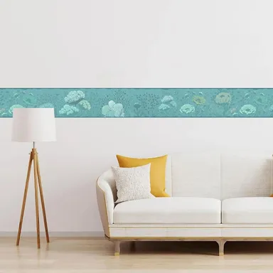 Peel and Stick Wallpaper Border MIRART Deep Sea Garden | 5.25 Inch Width by 5 ft Length Removable Wall Border for Home Improvement thumbnail 1