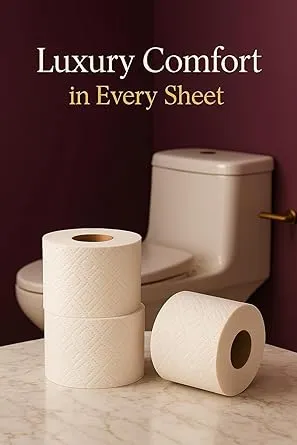 Omega Tissue Roll - 6 Rolls Pack | Ultra Soft Toilet Paper, 2-Ply Bathroom Tissue | Strong Absorbent Tissue Roll for Sensitive Skin thumbnail 4