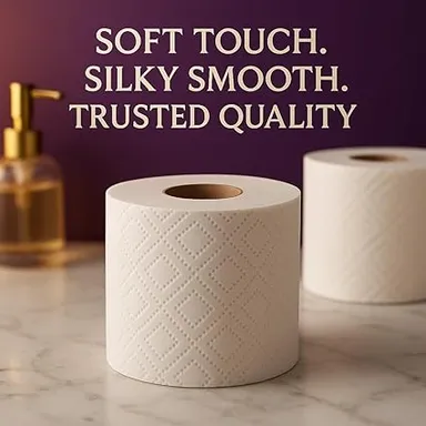 Omega Tissue Roll - 6 Rolls Pack | Ultra Soft Toilet Paper, 2-Ply Bathroom Tissue | Strong Absorbent Tissue Roll for Sensitive Skin thumbnail 5