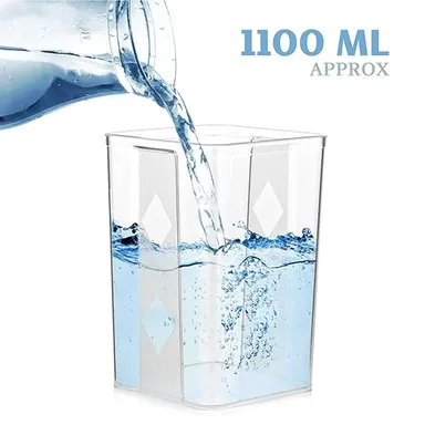 TIVORA Airtight Kitchen Storage Containers Set | 1100 ML Set of 4 Plastic Kitchen Organizers | Transparent Airtight Containers for Kitchen Accessories thumbnail 4