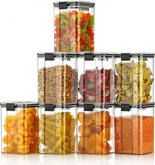TIVORA Airtight Kitchen Storage Containers Set | BPA-Free Plastic Kitchen Storage Containers (1100 ML, Set of 8) for Kitchen Organization & Accessories image 1