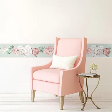 Peel and Stick Wallpaper Border MIRART | Vibrant Floral Bouquet | Removable Self Adhesive Floral Wallpaper Border 5.25 Inch Width thumbnail 2