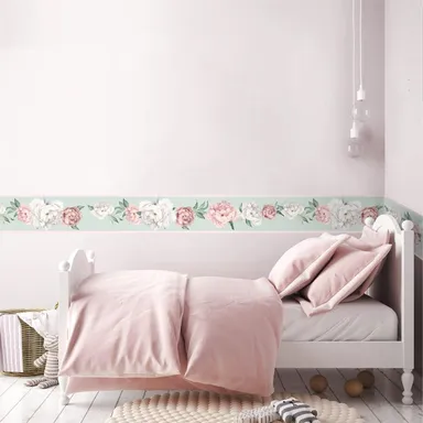 Peel and Stick Wallpaper Border MIRART | Vibrant Floral Bouquet | Removable Self Adhesive Floral Wallpaper Border 5.25 Inch Width thumbnail 3