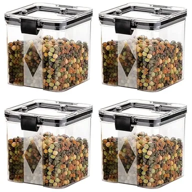 Airtight Kitchen Storage Containers Set 8 Pcs | Plastic Storage Boxes | 400ml & 700ml Kitchen Organizer | Transparent Kitchen Accessories by [Brand Name] thumbnail 1