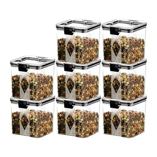 Plastic Kitchen Containers Set | Airtight Storage Container for Kitchen Organization | Transparent 700 ML Set of 8 image 1