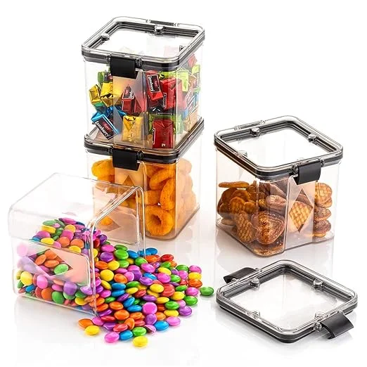 Plastic Kitchen Containers Set | Airtight Storage Container for Kitchen Organization | Transparent 700 ML Set of 8 image 4