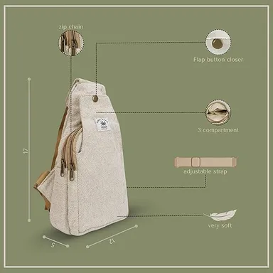Himalayan Hemp Shoulder Bag by FIBERGOLD | Organic Handmade Eco-Friendly Travel Bag for Daily Use thumbnail 3
