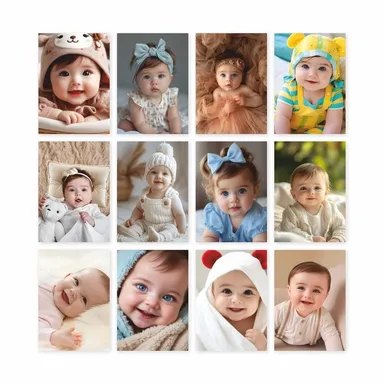 Cute Smiling Baby Poster for Pregnant Women Room Decor by Mirart |8 x 12 Inch, Pack of 12 | Baby Wall Art for Nursery thumbnail 0