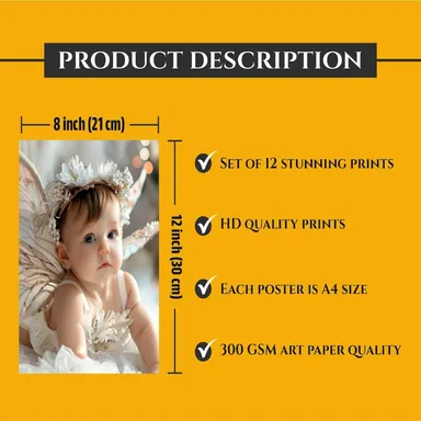 Cute Smiling Baby Poster for Pregnant Women Room Decor by Mirart |8 x 12 Inch, Pack of 12 | Baby Wall Art for Nursery thumbnail 3