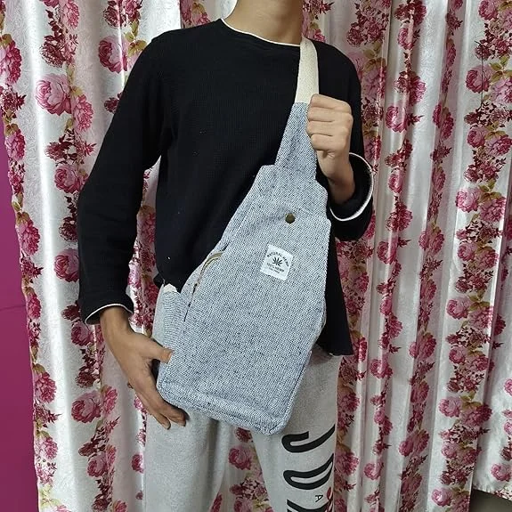 FIBERGOLD Himalayan Hemp Shoulder Bag | Organic Handmade Hemp Bag for Travel and Daily Use image 2