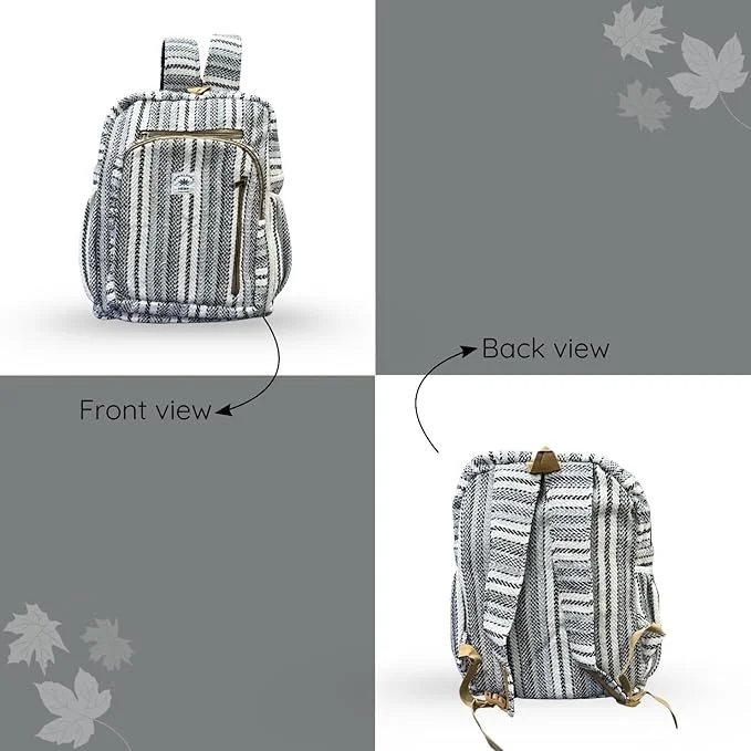 FIBERGOLD Himalayan Hemp Backpack | Eco-Friendly Handmade Travel Bag | Vegan Festival iPad Backpack | Fair Trade Fashion Backpack image 4