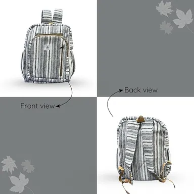 FIBERGOLD Himalayan Hemp Backpack | Eco-Friendly Handmade Travel Bag | Vegan Festival iPad Backpack | Fair Trade Fashion Backpack thumbnail 3
