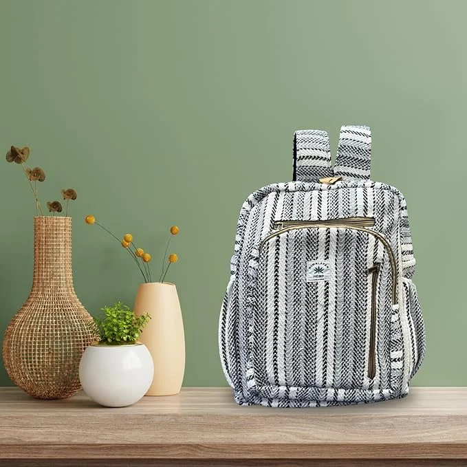 FIBERGOLD Himalayan Hemp Backpack | Eco-Friendly Handmade Travel Bag | Vegan Festival iPad Backpack | Fair Trade Fashion Backpack image 3