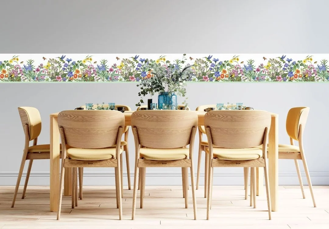 MIRART Peel and Stick Wallpaper Border | Living Garden, 5.25 Inch Width, 5 ft Length image 4