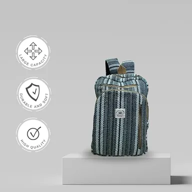 FIBERGOLD Himalayas Hemp Eco-Friendly iPad Backpack | Handmade Fair Trade Travel & Festival Bag | Fashion Backpack for Men & Women thumbnail 1