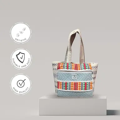 FIBERGOLD Hemp Shoulder Hand Bag for Girls | Stylish Fancy Hand Bag for Everyday Use and Western Fashion thumbnail 3