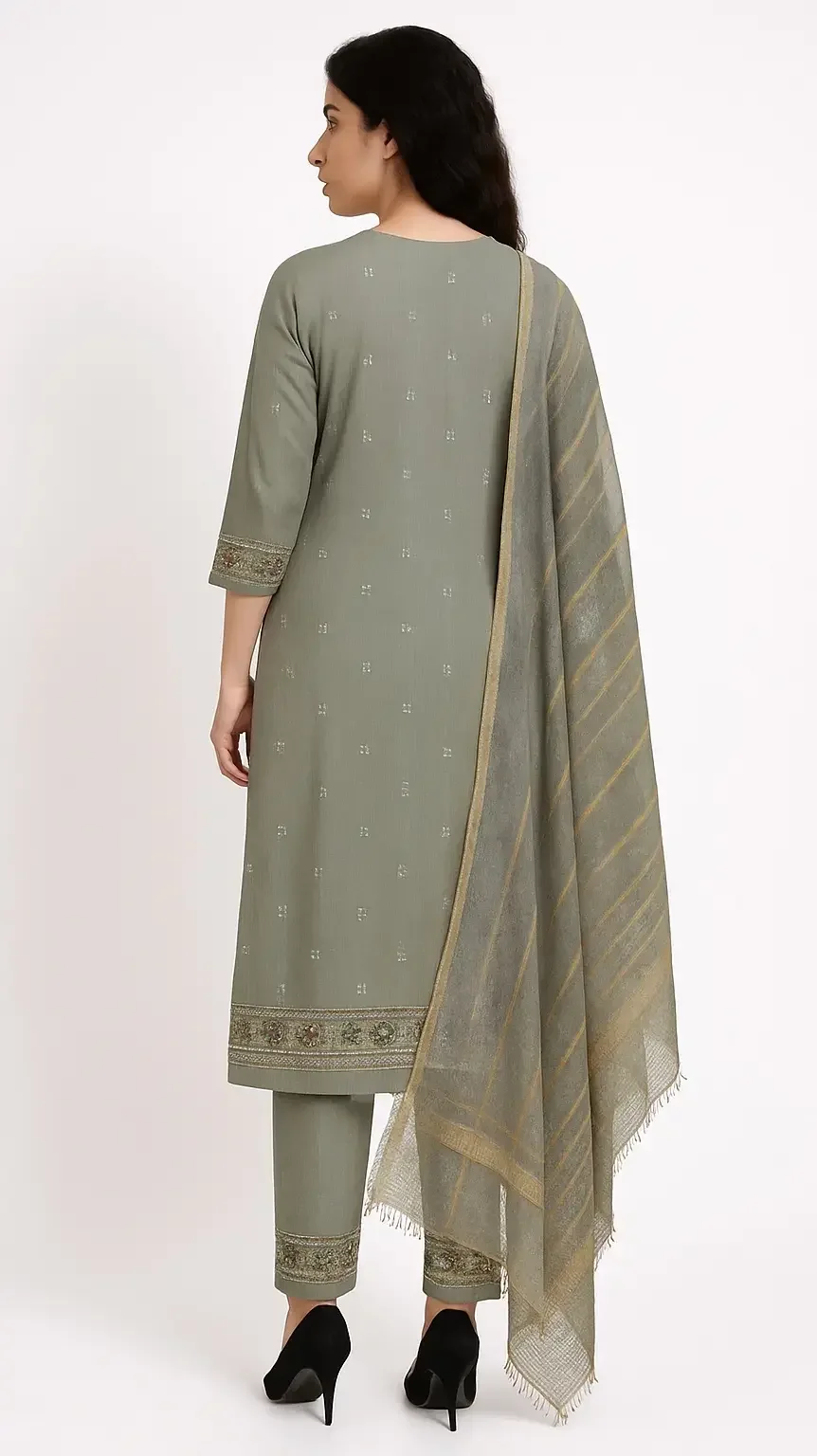 Kurti Pant Set with Dupatta Fabric | Nahar Fashion Store | Kurti Pant Set for Women image 2