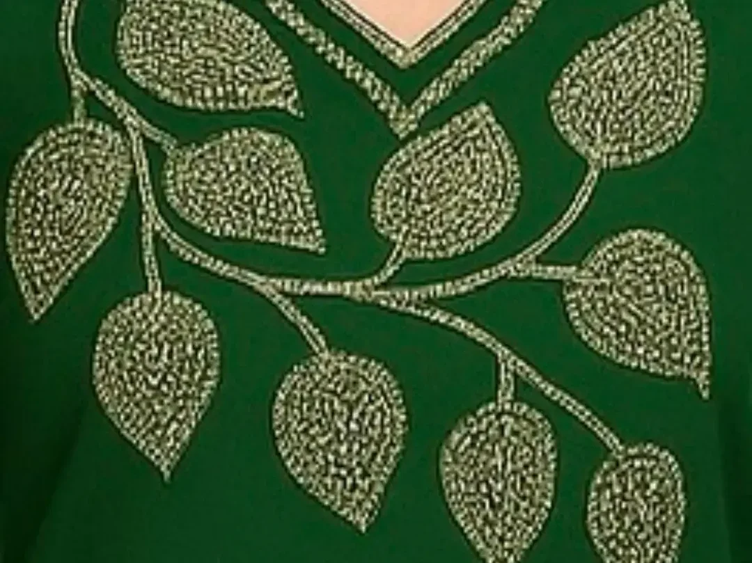Embroidered Green Straight Kurti Set for Women | Elegant Kurti Set by Nahar Fashion Store image 3
