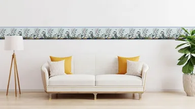 MIRART Peacock Garden Peel and Stick Wallpaper Border |5.25 Inch Width, 5 ft Length |Self-Adhesive Decorative Border for Walls thumbnail 3