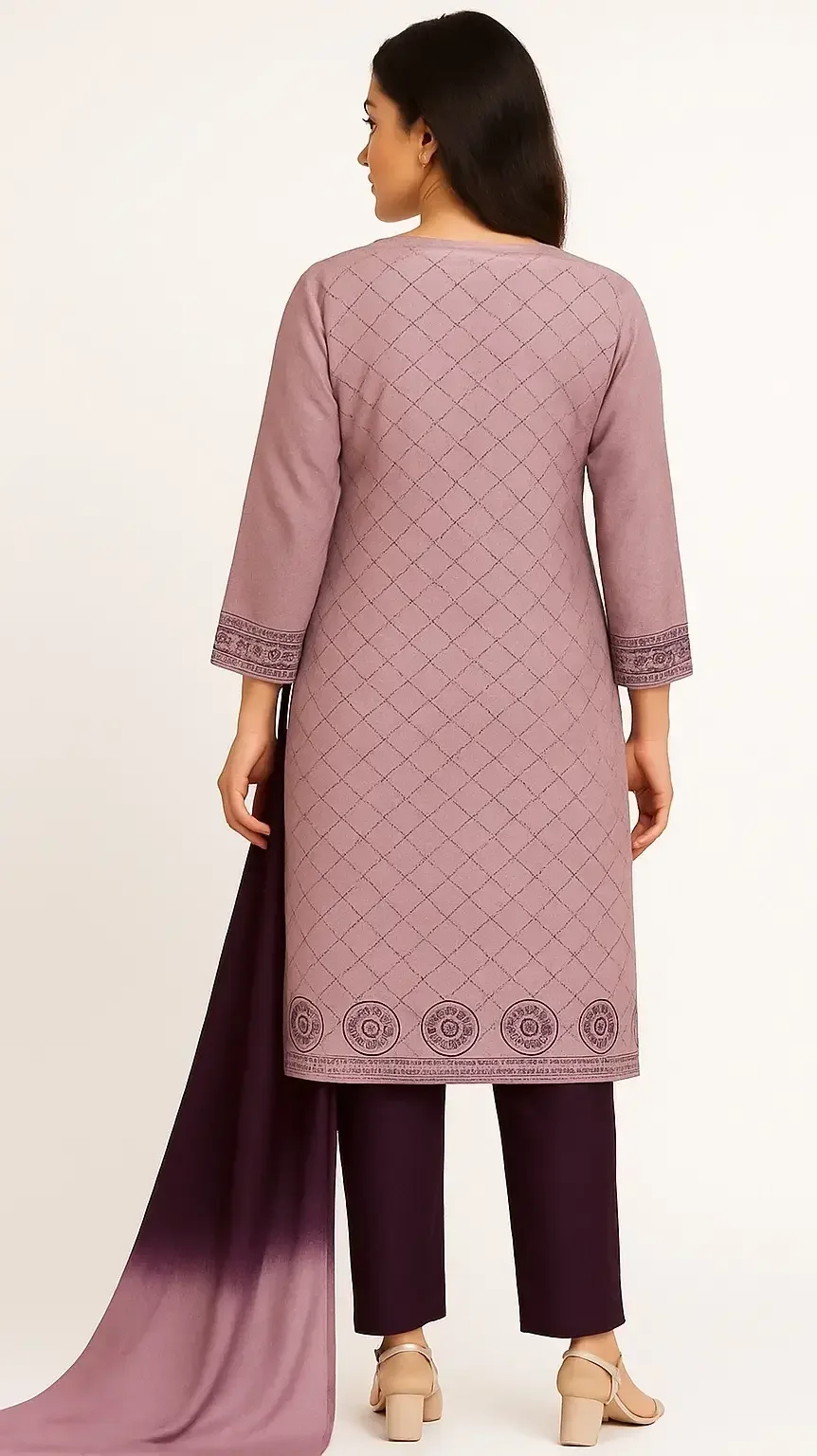 Embroidered Kurti Pant Set with Dupatta | Elegant Kurti Pant for Women | Nahar Fashion Store image 2