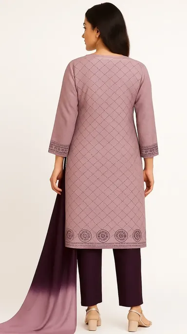 Embroidered Kurti Pant Set with Dupatta | Elegant Kurti Pant for Women | Nahar Fashion Store thumbnail 1