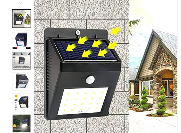 Solar Security LED Night Light for Home Outdoor/Garden Wall | Solar Garden Light image 1