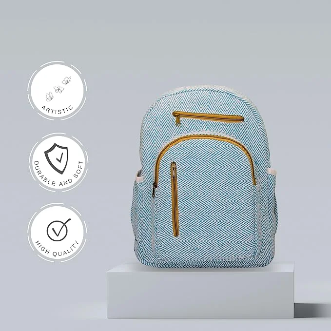 Organic Hemp Backpack for Men & Women by FIBRE GOLD | Eco-Friendly, Stylish, Durable, Rustic Backpack for Outdoor & Everyday Use, Multicolor L image 3