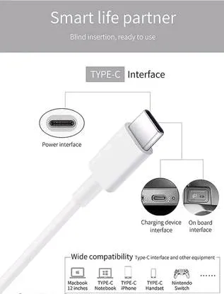 gopvan Type C Cable 6.5 A 1m Copper USB Type C Fast Charging Cord for Phone | Durable USB-C Charger Cable thumbnail 3