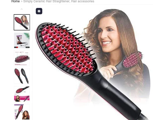 Simply Ceramic 2‑in‑1| Hair Straightener & Brush | Low-Temp Anti‑Static Styling Tool image 1