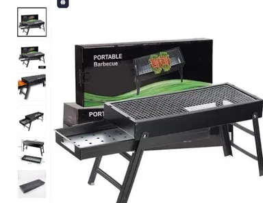 Folding Portable Barbeque BBQ Grill Set for Outdoor and Home thumbnail 0