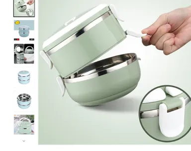 Multi Layer Stainless Steel Hot Lunch Box (2 Layer) thumbnail 0