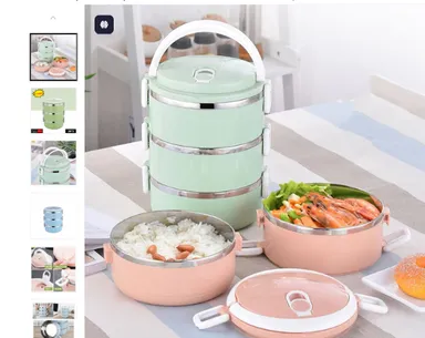 Multi Layer Stainless Steel Hot Lunch Box (3 Layer) thumbnail 0