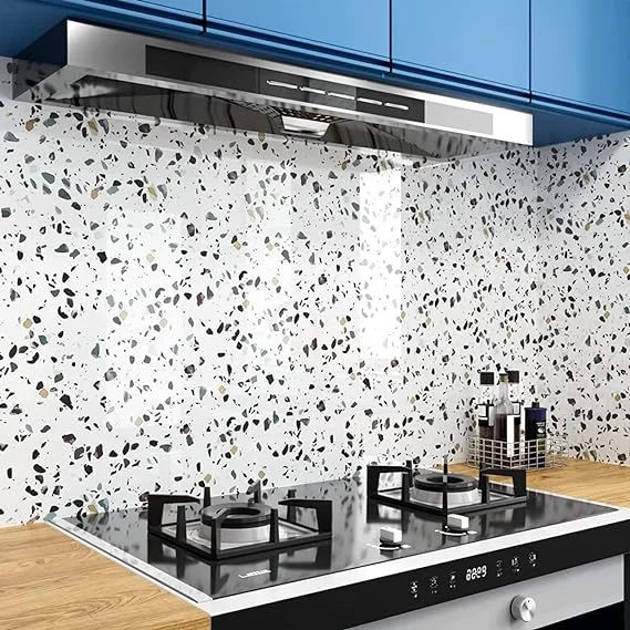 White Marble Self‑Adhesive PVC Wallpaper |Waterproof |Dust‑Proof | 60×200 cm Roll for Home & Kitchen Décor image 2