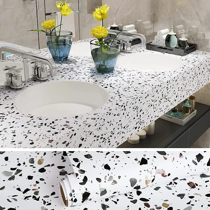 White Marble Self‑Adhesive PVC Wallpaper |Waterproof |Dust‑Proof | 60×200 cm Roll for Home & Kitchen Décor image 3