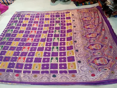 Banarasi Resham Cotton Gharchola Saree for Wedding Online India | Traditional Bridal Gharchola, Resham Cotton Saree thumbnail 0