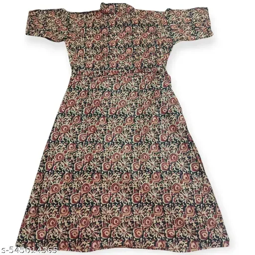 Cotton Collar Dress for Women | Printed Three-Quarter Sleeve Casual Wear| Comfortable Summer Dress image 2