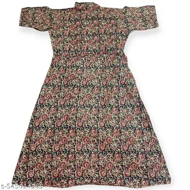 Cotton Collar Dress for Women | Printed Three-Quarter Sleeve Casual Wear| Comfortable Summer Dress thumbnail 1