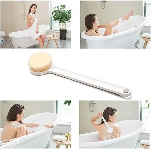 kriku expo long-handle bath brush | soft bristle body exfoliator for women & men Includes: brand, primary | secondary | long-tail| target audience. image 3