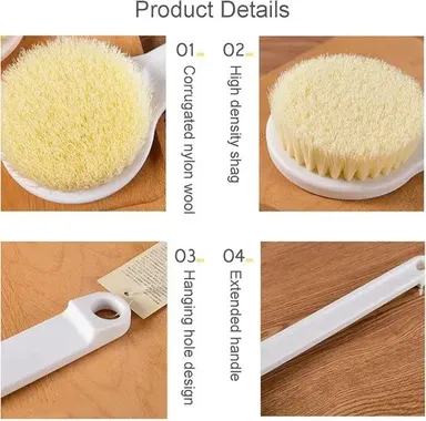 kriku expo long-handle bath brush | soft bristle body exfoliator for women & men  Includes: brand, primary | secondary | long-tail| target audience. thumbnail 3
