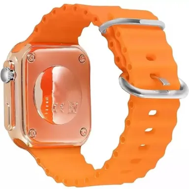 EL SMO Square Dial Colorful LED Watch for Kids Boys & Girls | Waterproof Digital Time & Date Combo Watch | Orange & Black | Ideal Birthday Gift thumbnail 3