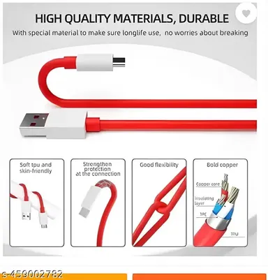 gopvan USB Type C Cable 5A 1m | Ultra Fast Charging Data Transfer Cable | 100W, 80W, 65W, 30W SuperVOOC | Copper Braided Fast Charger Cable | Compatible with Ultra Fast Charging Devices thumbnail 1