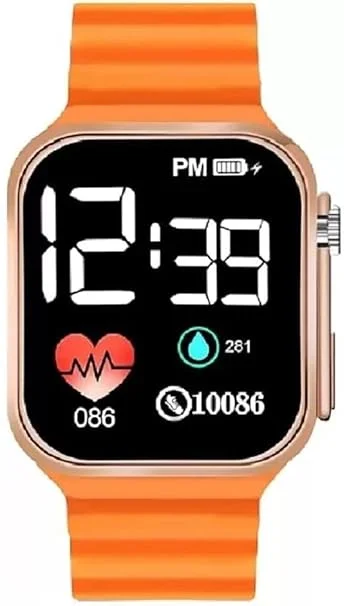 EL SMO Waterproof Digital Kids Watch Orange LED Display for Boys Girls Age 4 to 15 Years | Birthday Gift for Kids  image 2