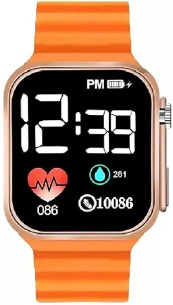 EL SMO Waterproof Digital Kids Watch Orange LED Display for Boys Girls Age 4 to 15 Years | Birthday Gift for Kids  thumbnail 1