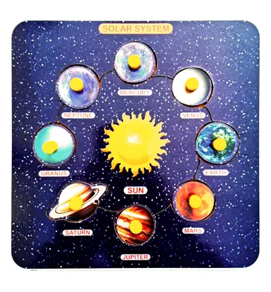 EL SMO Wooden Solar System Puzzle Educational Toy for Preschool Kids | Colourful Learning Board & STEM Kit thumbnail 0