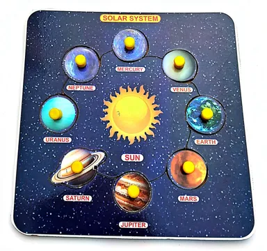 EL SMO Wooden Solar System Puzzle Educational Toy for Preschool Kids | Colourful Learning Board & STEM Kit thumbnail 1