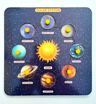 EL SMO Wooden Solar System Puzzle Educational Toy for Preschool Kids | Colourful Learning Board & STEM Kit thumbnail 4