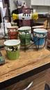 Ceramic Tea Cup Set | VIBHSA Pack of 6 Multicolor Tea Cups with Metal Glass Stand | Microwave & Dishwasher Safe image 2
