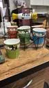 Ceramic Tea Cup Set | VIBHSA Pack of 6 Multicolor Tea Cups with Metal Glass Stand | Microwave & Dishwasher Safe thumbnail 1
