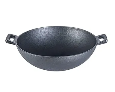 Forza Cast-Iron Kadhai 24 cm | Pre-Seasoned Induction Friendly Cookware 1.9L | Best for Frying, Sauteing & Cooking| Varsha Creation thumbnail 1
