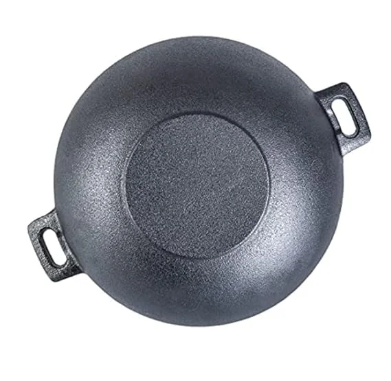 Forza Cast-Iron Kadhai 24 cm | Pre-Seasoned Induction Friendly Cookware 1.9L | Best for Frying, Sauteing & Cooking| Varsha Creation image 3